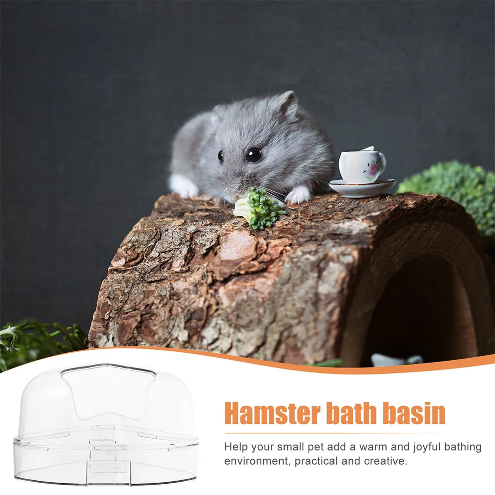 

Hamster Sand Bathroom Guinea Pig Baths Mini Bathtubs Plastic Transparent Habitats