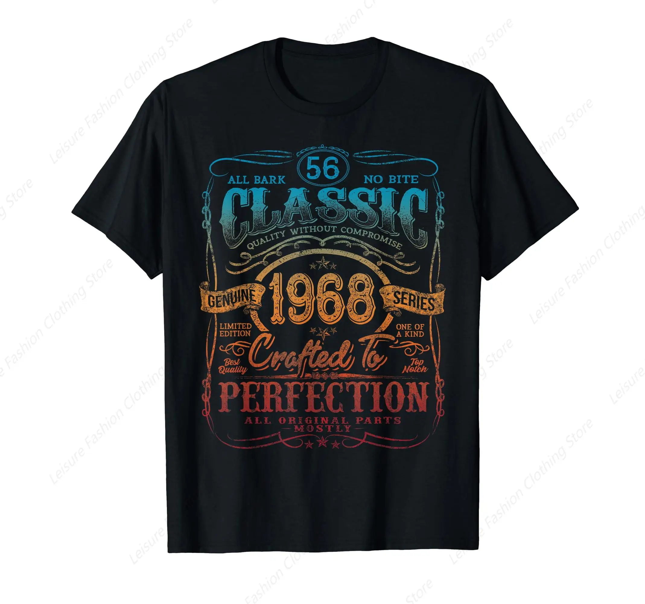 Vintage 1968 Limited Edition Shirt 56 Year Old 56th Birthday T-Shirt Short Sleeves Cotton Tee Shirt Leisure Comfortable Tops