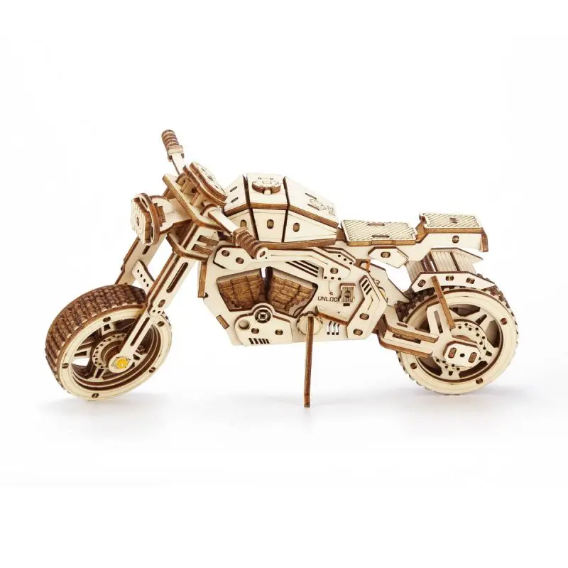 Motorcycle 3D Wooden Puzzle Motorbike Mechanical Model Building Kit Steam DIY Block Kits Assembly Toy Gift for Children Adult