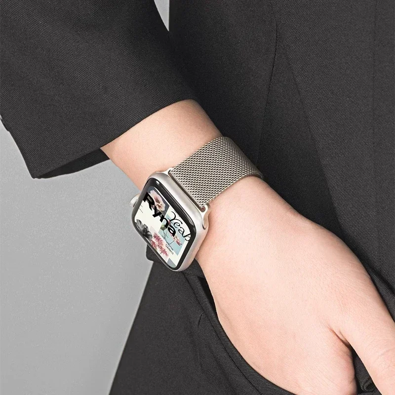 Bracelet milanais pour Apple Watch Ultra 2 49 46mm 42mm 44mm 40mm 45mm 41mm 38mm, pour iWatch série 10 9 3 6 5 SE 7 8