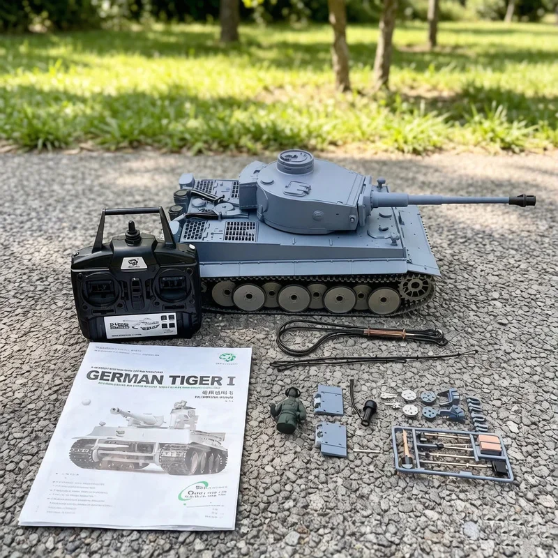 Hot 1/16 Henglong 3818-1 RC Tank Model German Tiger I Heavy Tank Crawler Metal Simulation Remote Control Toy Gift For Enthusiast