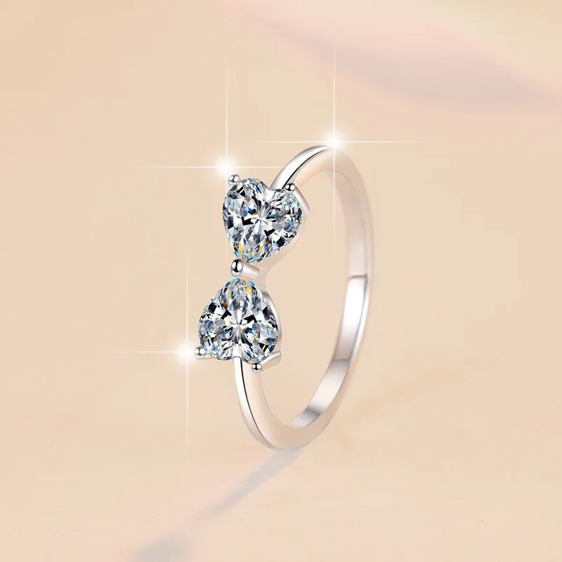 

Heart-Shaped PT950 Platinum 0.5CT Moissanite Ring Women's Romantic Sparkling Dating Engagement Band