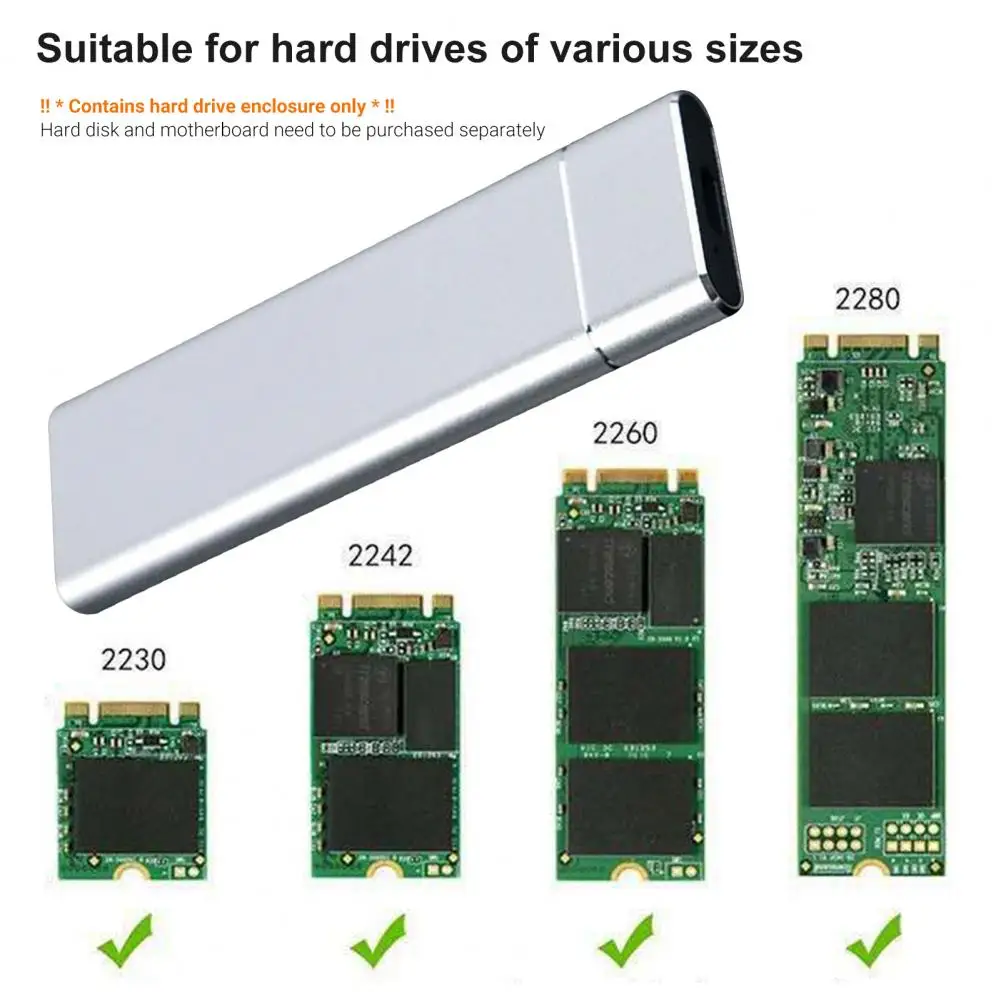 Premium Hard Disk Shell Hard Disk Box  USB3.1 Type-C SATA SSD Hard Drive Box