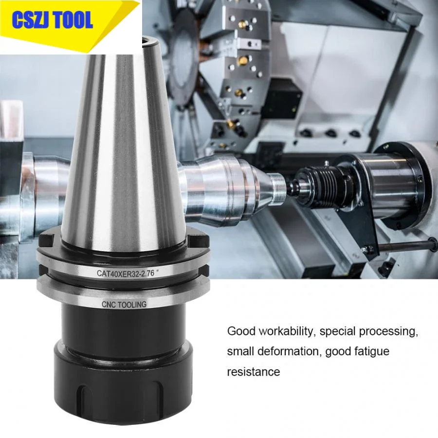 CAT40 ER16/ER20/ER32/ER40 US Standard High Precision Tool Holder CNC Milling Machine Center Collet Chuck Pull Stud Handle Shank