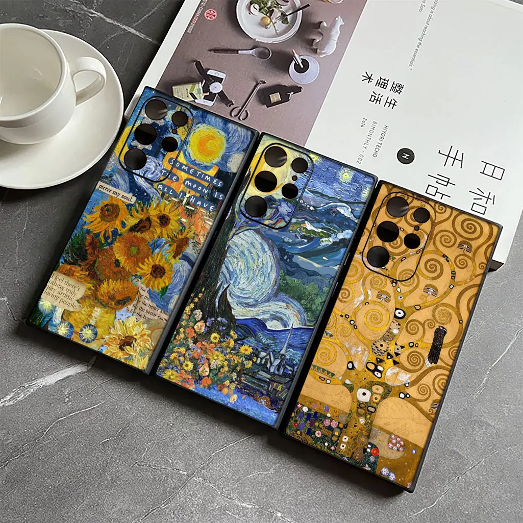 حافظة فنية مرصعة بالنجوم فان جوخ سكاي لهاتف شاومي ريدمي نوت 14 13 برو بلس A4 A3 Pro Plus 14C 13C Pro + 5G 4G غطاء هاتف #5