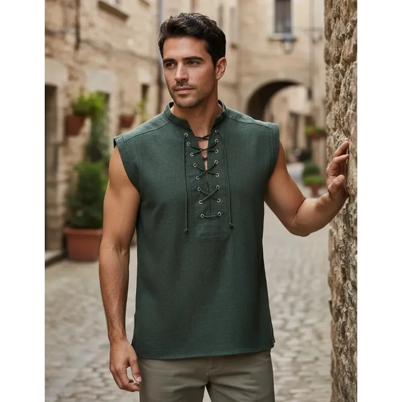 Men's Celtic Viking Steampunk Tank Top Casual Gothic Style