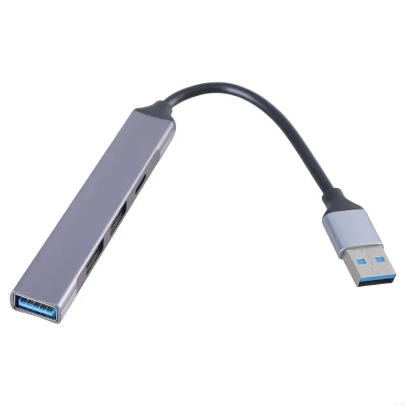 4-портовый USB-концентратор из алюминиевого сплава с адаптером 2USB2.0 1USB3.0 TypeC поддерживает тип C и USB-устройства