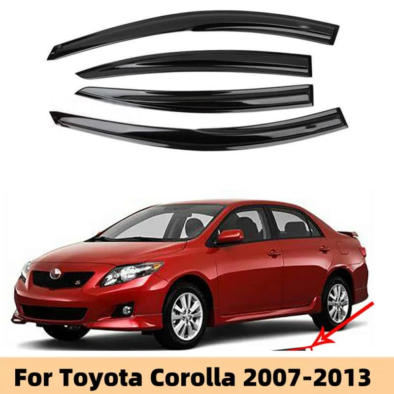 

Козырек для автомобиля Toyota Corolla 2007-2013 Седан, дефлектор для боковых окон, навесы на вентиляционное отверстие, укрытия от дождя, автомобильные аксессуары