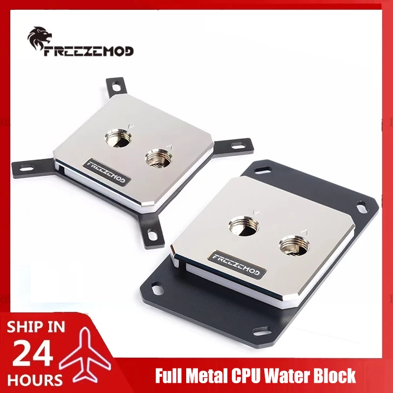 FREEZEMOD Full Metal CPU Water Block for AMD AM5/ Intel 1700, 60*60mm Metal Cover, Aurora 5V ARGB SYNC