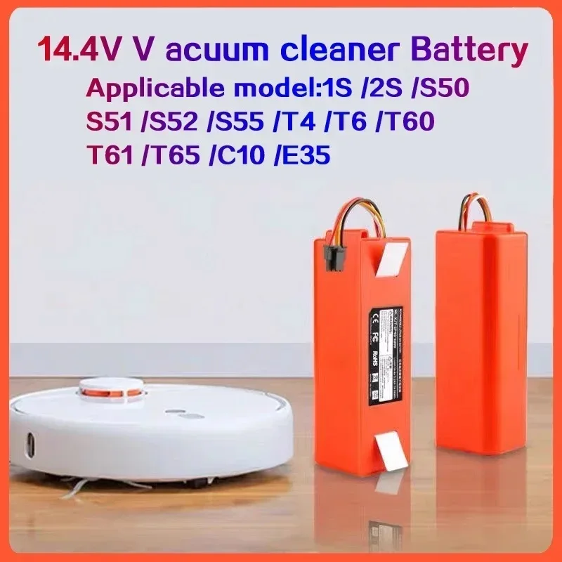 

rechargeable bFor XIAOMI 1S 1ST Roborock SDJQR01RR Sweeping Mopping Robot Vacuum Cleaner BRR-5200D 12800mAh Replacement Battery