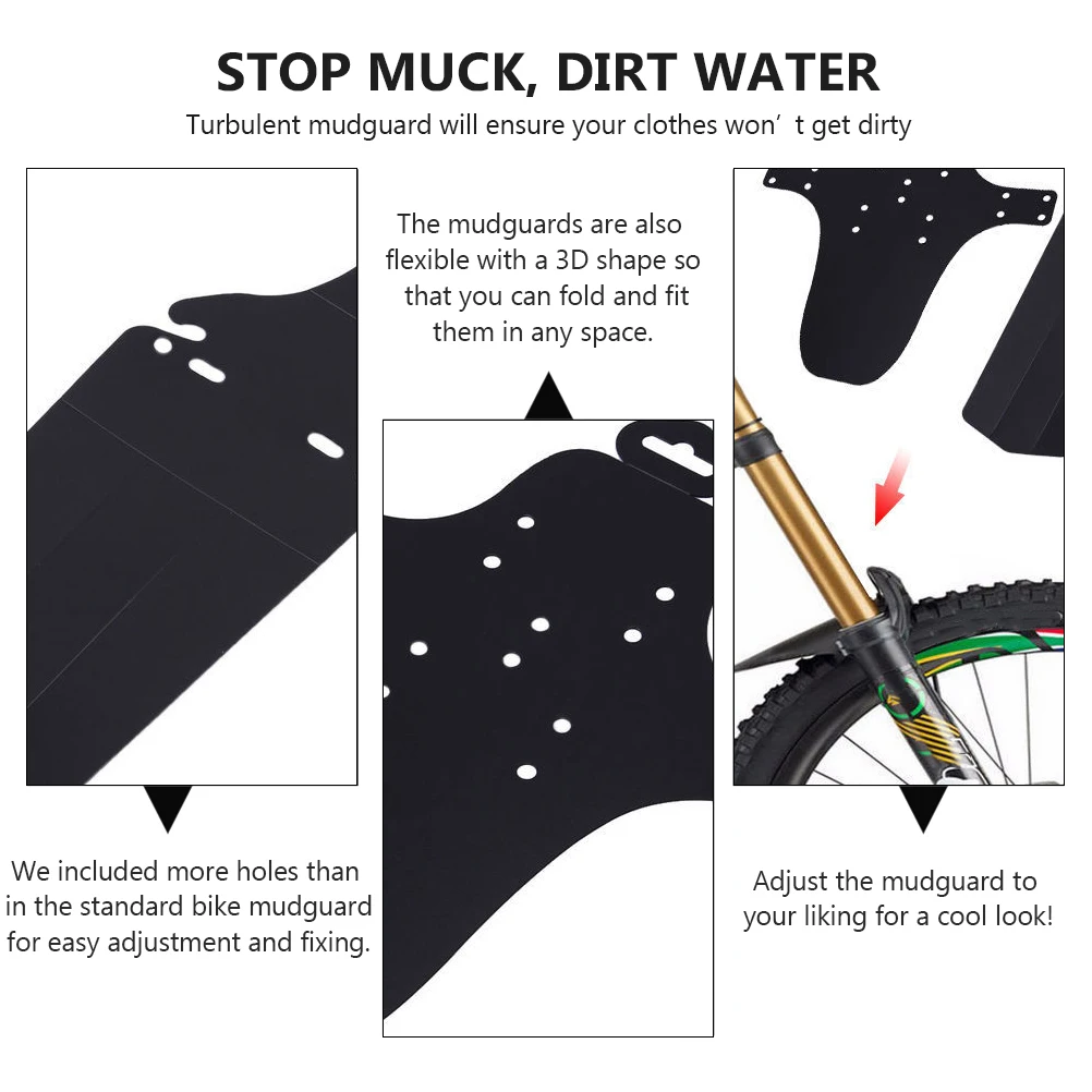 

Adjustable Bike Mudguard Front Rear Plastic Mountain Cycling Accessories 3D Flexible Guard For Rain Roads
