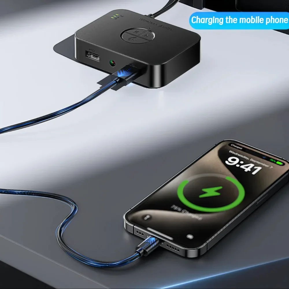 Bluetooth 6.0 Receiver with RCA Hi-Res Wireless Audio Adapter 3.5mm AUX USB Receiver for Speakers Speaker Stereo Car  Amplifier