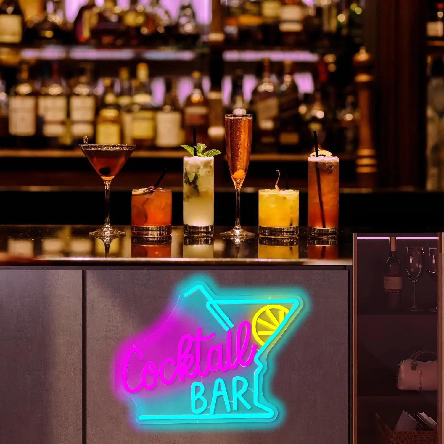 Cocktail Squirrel Neon Sign Funny Animal Drinking LED Bar Light USB Powered for Home Wall Decor Man Cave Pub Gift