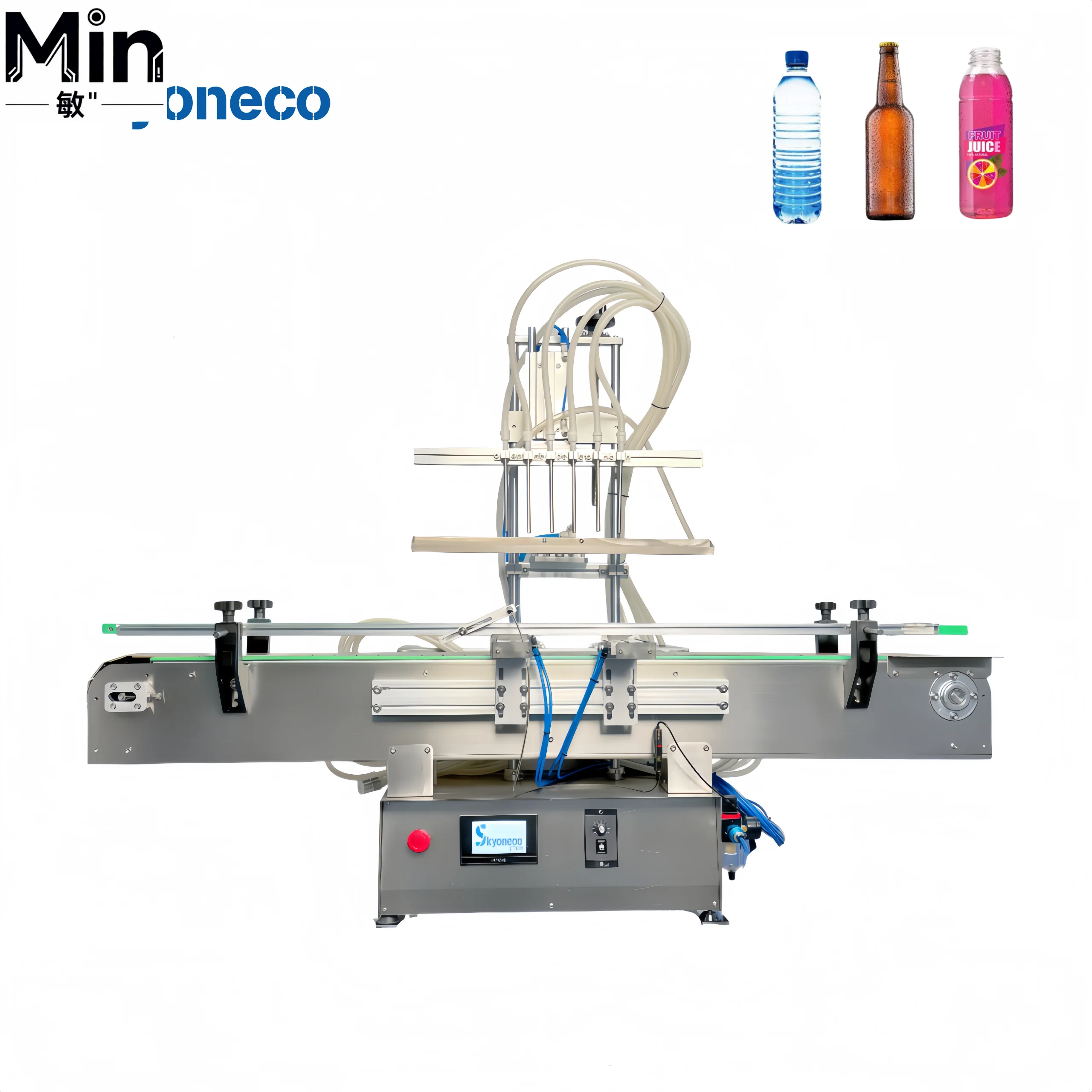 Fully Automatic 6 Head Stainless Steel Piston Gear Pump Liquid Filling Machine High Precision Bottle Can Filler