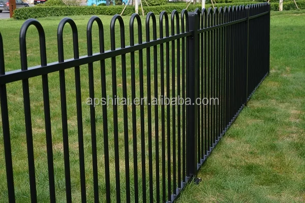 Clôture de jardin en acier galvanisé à chaud, résistant à la friction, avec revêtement en poudre noi