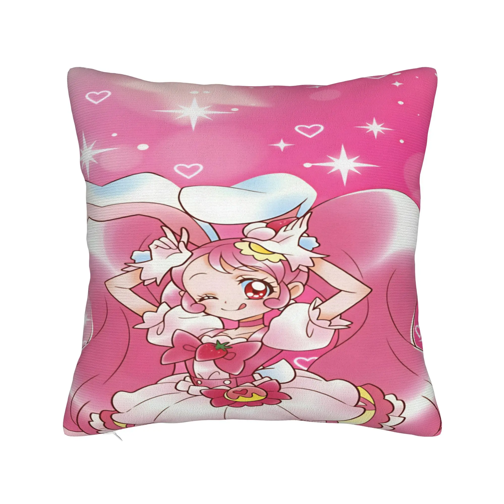 Pretty Cure  Pillow Case  Soft Pillow Cover Novelty Pillowcases For Sofa Couch Bed Living Room