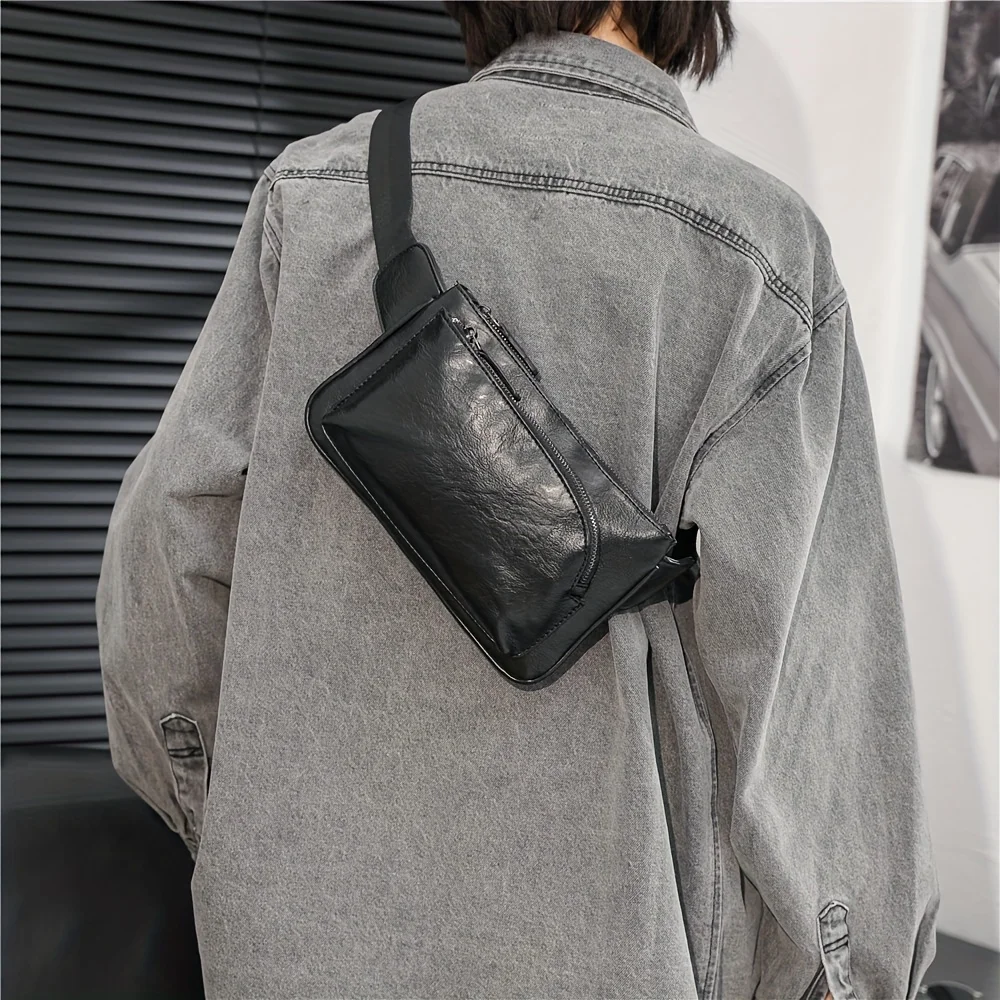 Men's Multi-Zip Casual Fanny Pack Adjustable Strap Everyday Carry Waist Bag For Daily Commute Outdoor Use