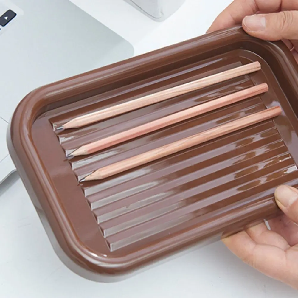 Desktop Storage Desktop Pen Display Tray Stationery Case Large Capacity Pen Pen Pencil Case Tray Pen Holder Rack Plastic