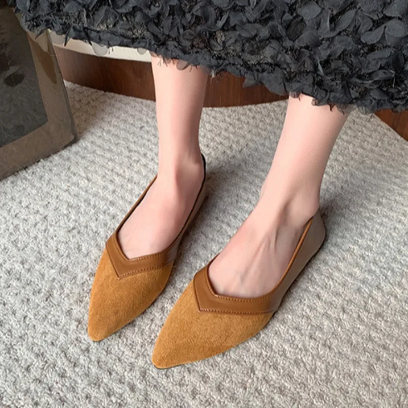 

Неглубокая женская обувь с острым носком, весенне-осенняя модная офисная обувь на плоской подошве, удобные дышащие лоферы без шнуровки, повседневная тонкая обувь