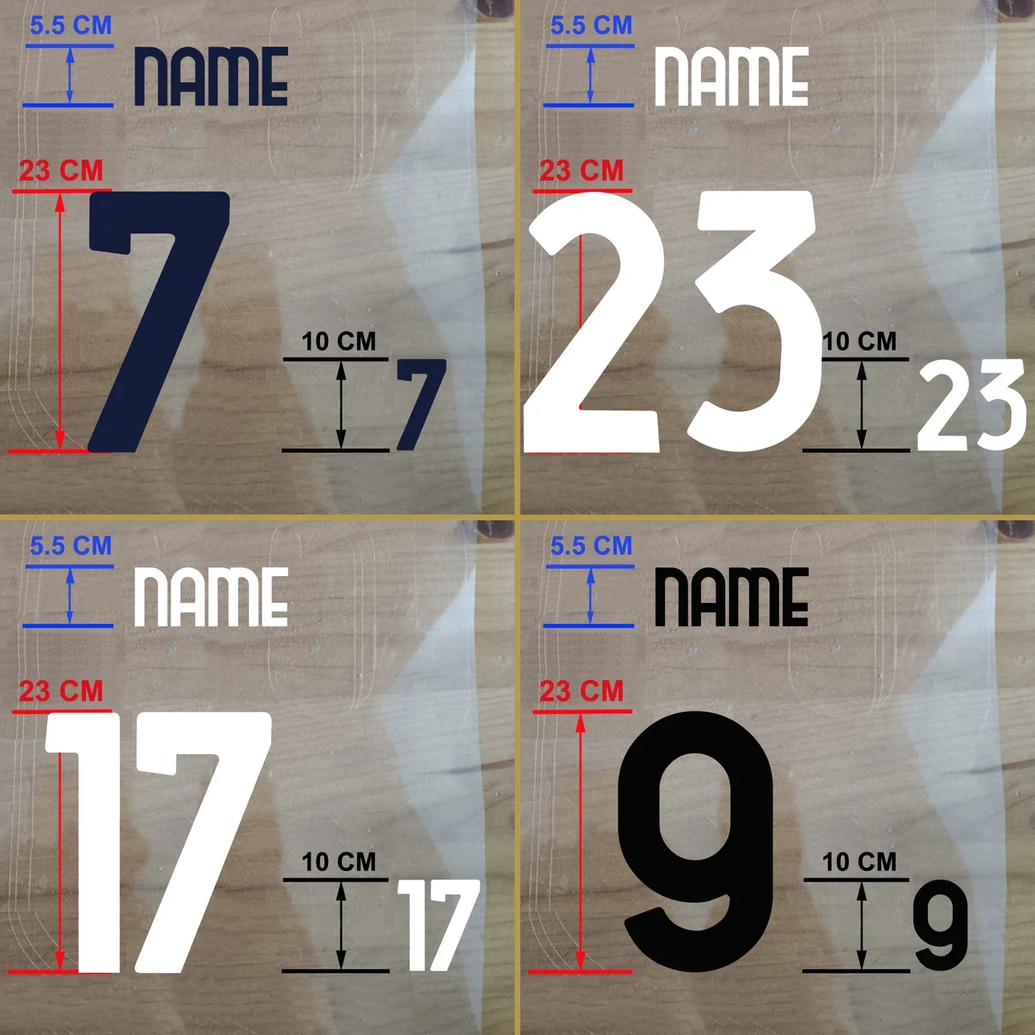 Super A 2023 2024 Home Away Customized White Navy Black Number Nameset Printing Font 7# 9# 17# 23# , Hot Stamping Patches Badges