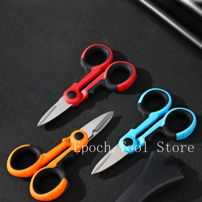 

High Carbon Steel Household Shears Tools Electrician Scissors Stripping Wire Cut Tools for Fabrics Paper Fishing Scissors