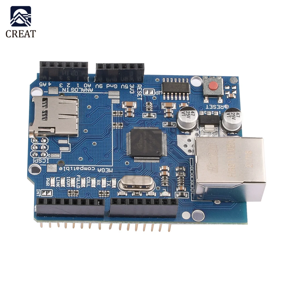 Mega2560 Ethernet Shield W5100 Mega 2560 R3 placa de expansión de red para Arduino