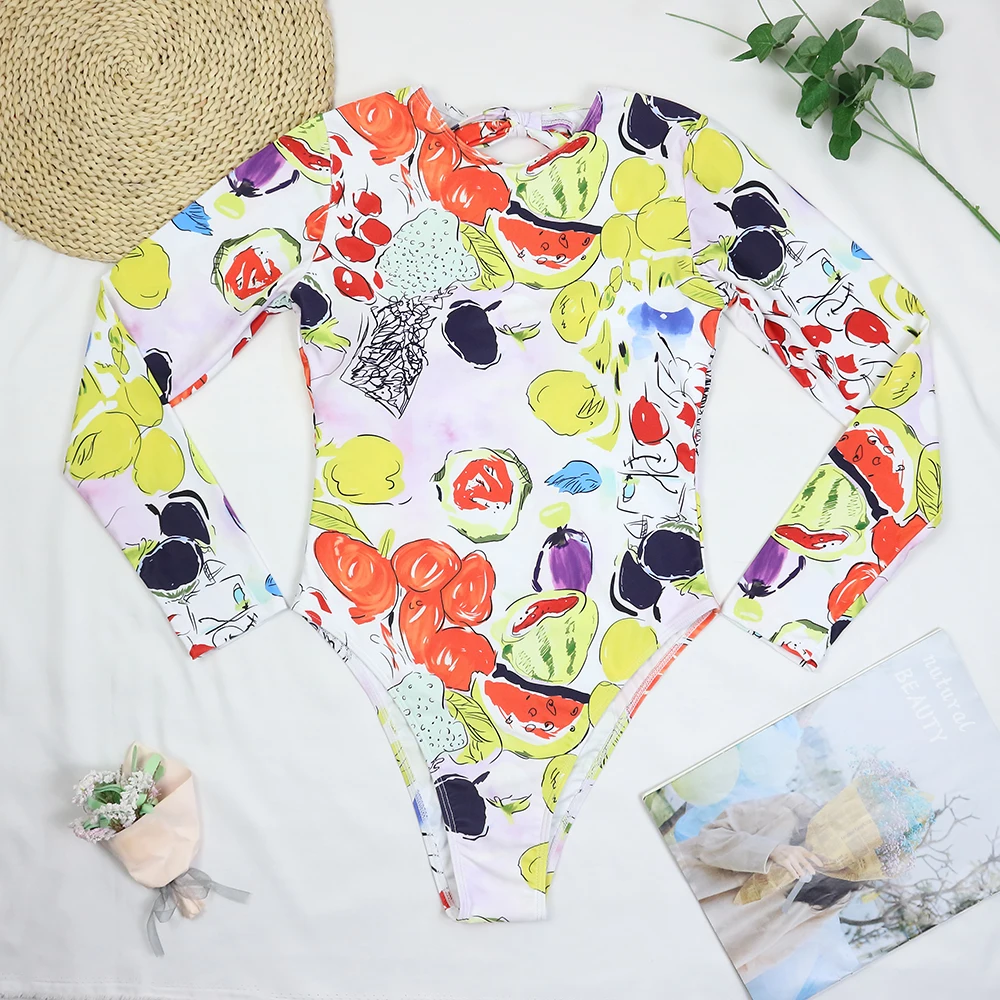 CPUTAN 2024 Backless One Piece Swimsuit Monokini Swimwear Brazilian Surf Summer Sport Vintage Print Women Bathing Suit Beachwear image 5