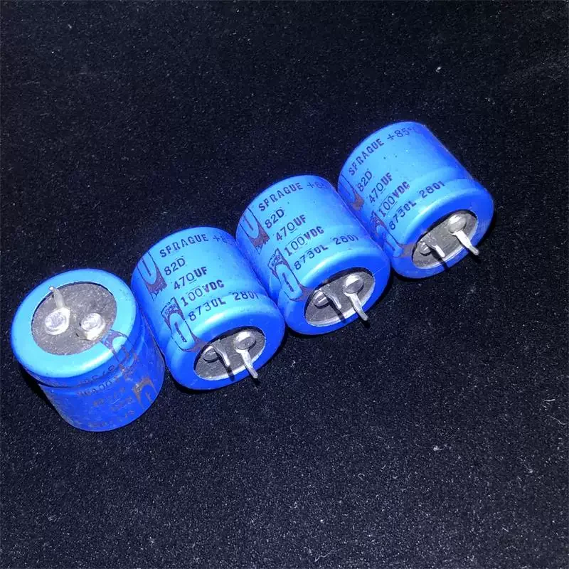 10-100個-sprague-82dシリーズ-470uf-100v-フィーバー直接挿入カソード電解コンデンサ（米国製）