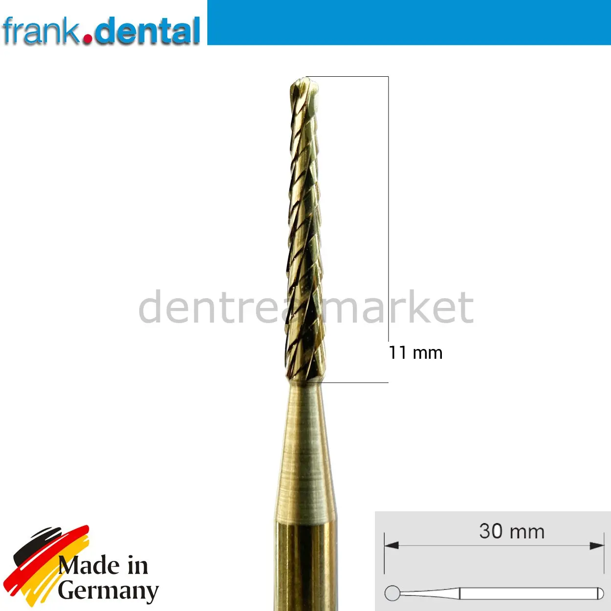 Frank Dental Titanium Coated Carbide Lindeman Surgery Burs - Dental Bone Cutter- Lindemann Bone Cutter - Bone Cutter 262 FGXXL