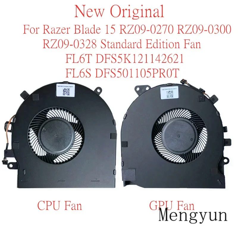 New Original Laptop CPU Cooling Fan For Razer Blade 15 RZ09-0270 RZ09-0300 RZ09-0328 Standard Edition Fan FL6S DFS501105PR0T