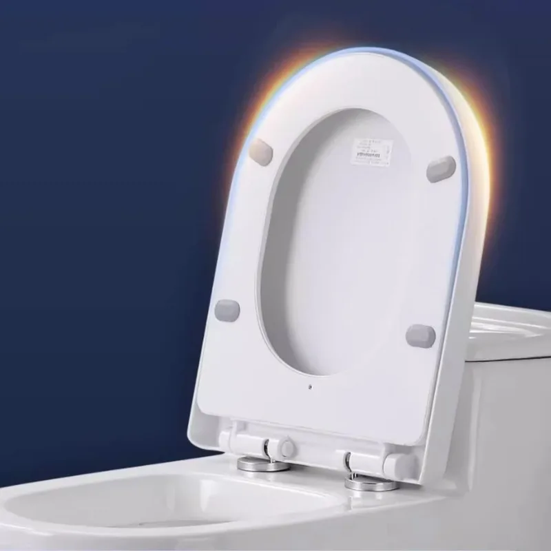 Smart Toilet Seat Cover with Antibacterial Splash-Proof Foam Advanced Germ Elimination  Odor Control Easy-Clean Bathroom Upgrade