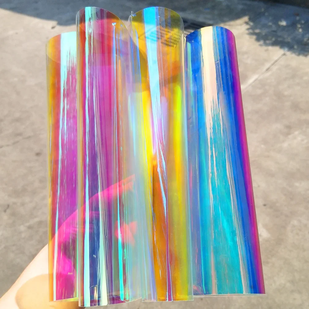 Chameleon Dichroic Building Glass Window Tint UV Cut Colorful Decorative Window Film for Mall Office Self Adhesive Stained Glass