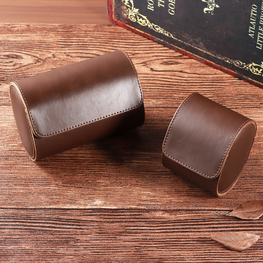 Watch Roll Travel Case Vintage PU Leather Watch Storage Organizer Portable Watch Storage 1/2/3 Slots Box Brown Black Gift Box