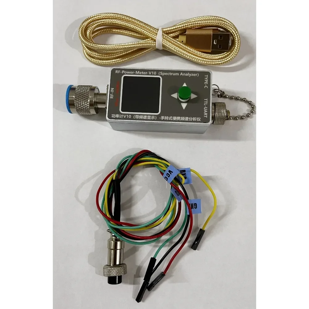 35M-4.4GHz N-type RF Power Meter V10 W Spectrum Analyzer Display TYPE-C Communication -70~+30dbm Attenuator Power Detector EMC