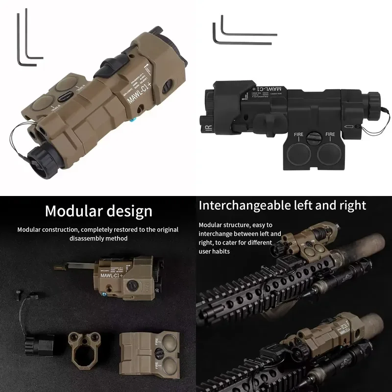 Tactical Battery Case MAWL-C1 Quick Switch Left Right Side Storage Box Nylon Rail Mount Holder for Flashlight Accessories