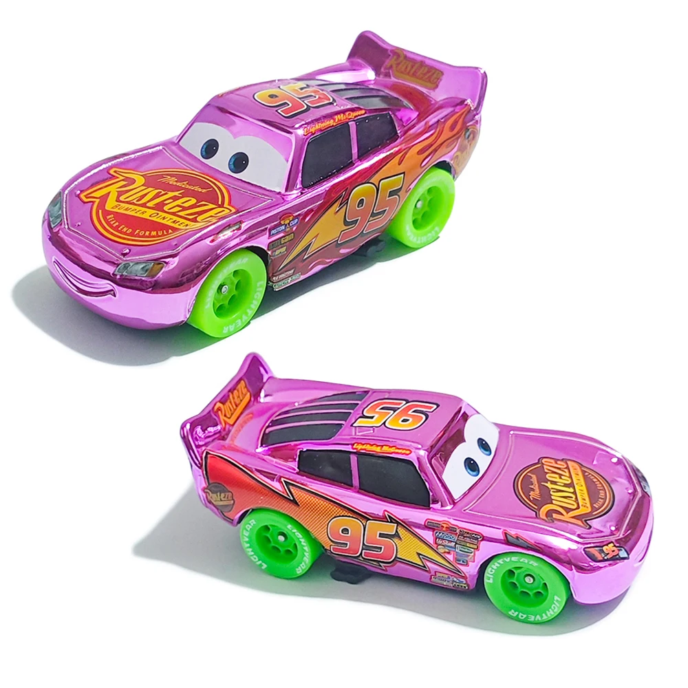 High Quality Pixar Cars Piston Cup Racer Lightning McQueen Plated Version Magenta Color Alloy Diecast Model Child Toys Cars Gift