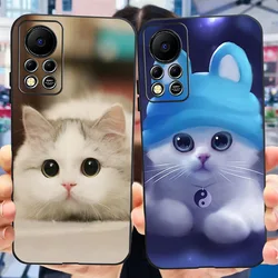 Lovely Cat Dinosaur Bumper Coque For Infinix Hot 11s NFC Luxury TPU Soft Transparent Camera Protection Case For Hot11s NFC Capas