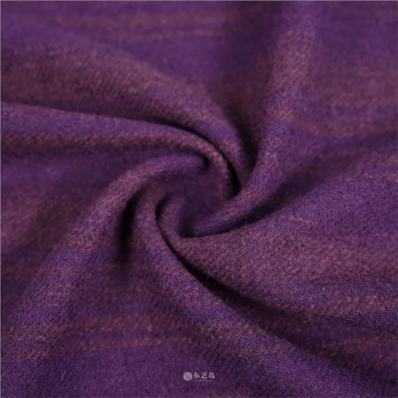 A light luxury purple-toned vertical and twill soft glutinous fabric for windbreaker skirt designed by designer