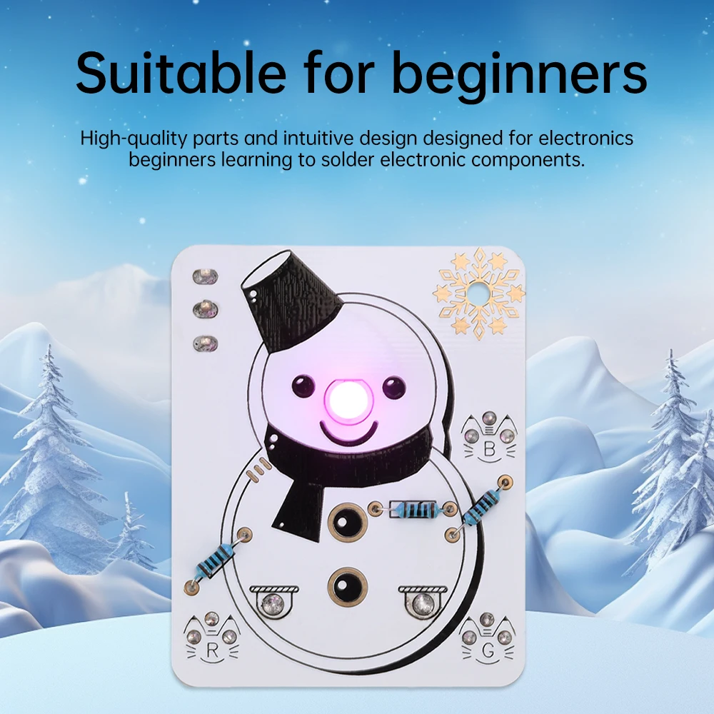 Ice and snow themed LED snowman electronic beginner learning welding fun DIY kit LED light-emitting tube module DIY snowman kit