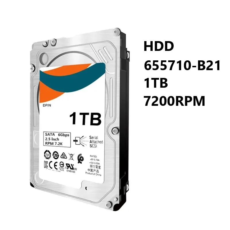 

NEW HDD 655710-B21 1TB 7200RPM 2.5in SFF SATA-6G Smart Carrier Midline Hard Drive for H+P-E-ProLiant Gen8 Gen9 Gen10 Servers