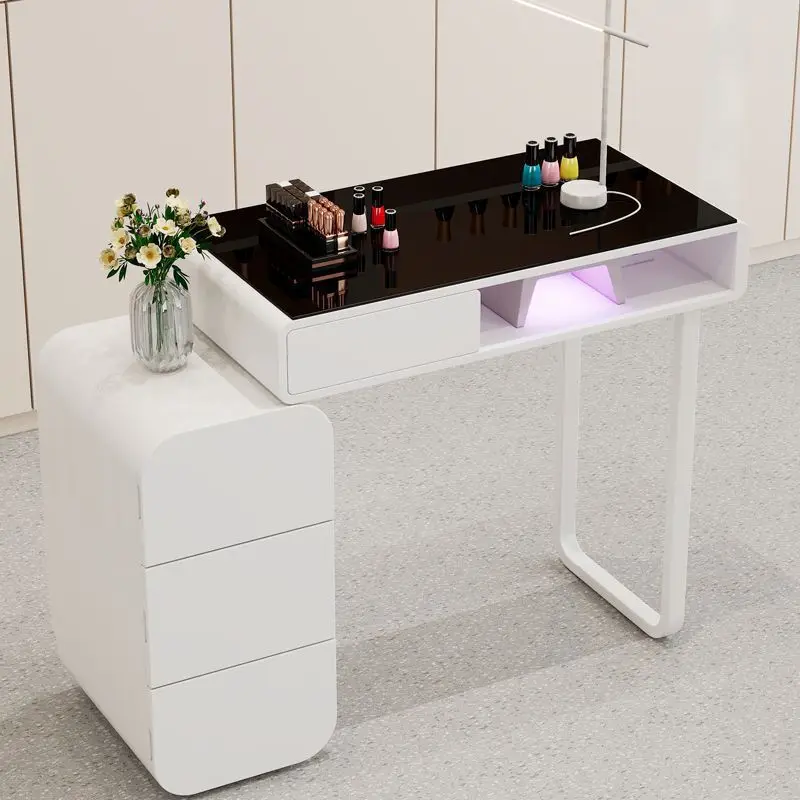 

Американский кремовый маникюрный стол, японский одиночный светильник, роскошный маникюрный стол, мебель для салона знаменитостей в Интернете, Nageltisch XYMJZ