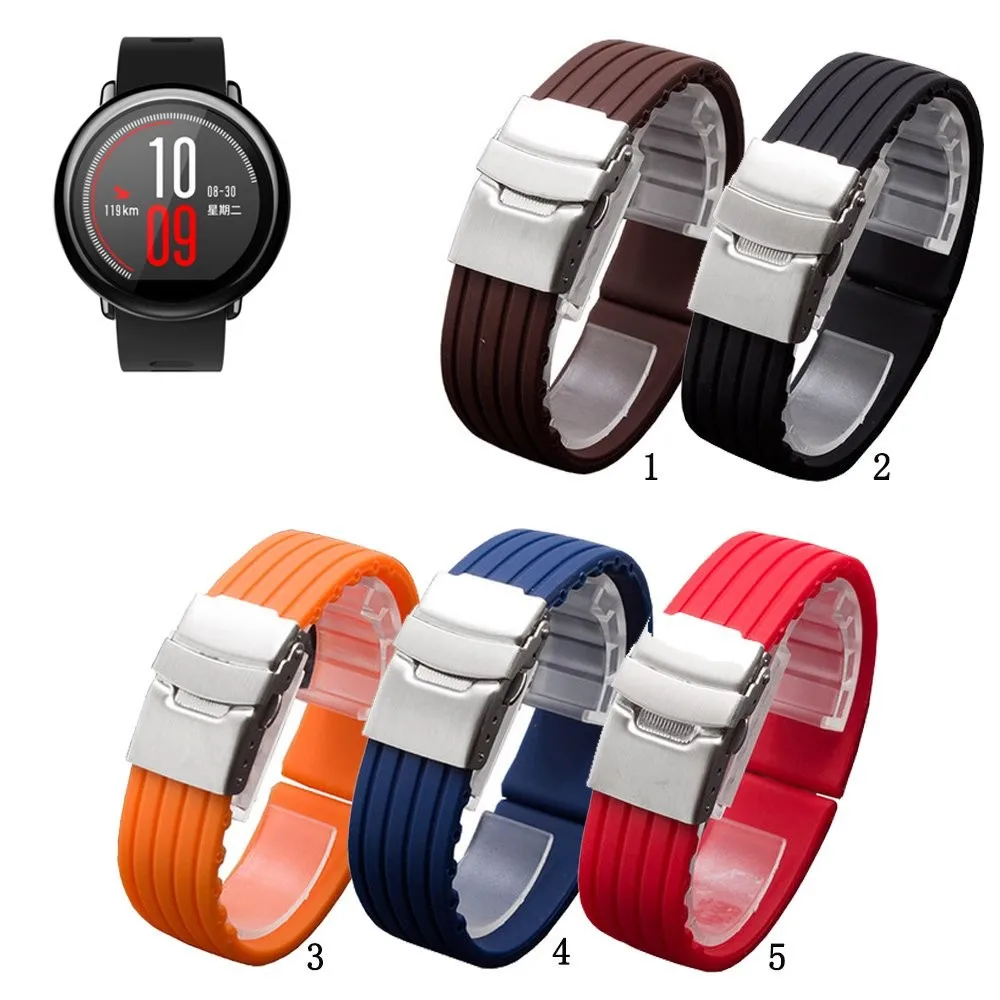 

Suitable For Huami Amazfit PACE Stratos 2 2S 3 GTR 2 2e 3 4 PRO GTR 47mm amazfit Bip 5 22mm Soft Silicone Bands Watch Strap