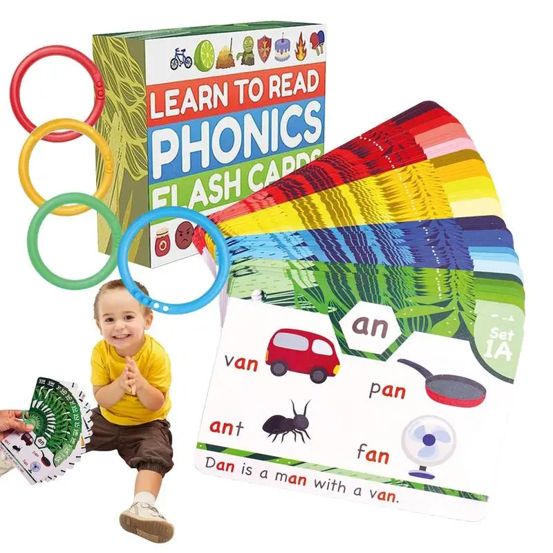 

Sight Words Flash Cards Learn To Read In 20 Stages Digraphs CVC Blends Long Vowel Sounds for First Second Grade Homeschool Toy