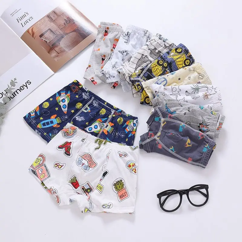 6Pcs/Lot  Boys Underwear Boxer Cotton Teen Panties  Kids Briefs Child Soft Young Boys Shorts 2-12Years