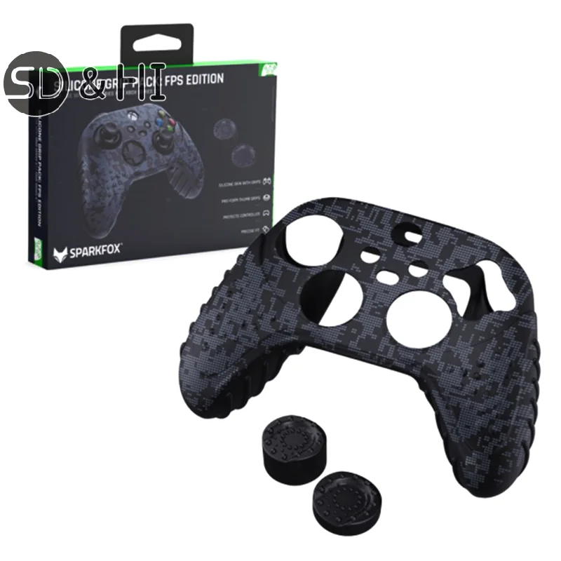 Suitable For XBOX SeriesX/S Controller Silicone Case Wireless Gamepad Controller Non-slip Protective Cover With Rocker Cap