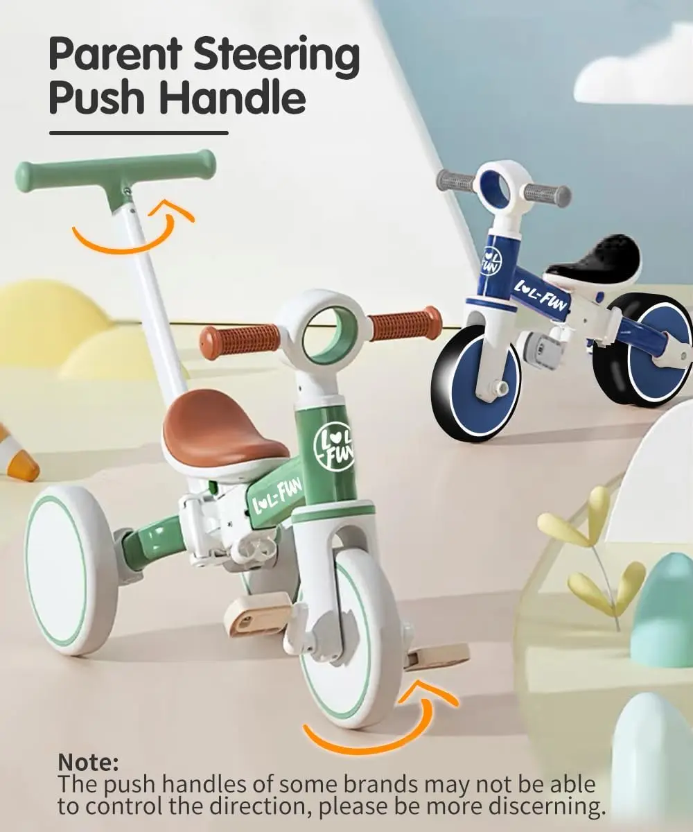 5 In 1 Peuter Driewielers Voor 1-3 Jarigen Jongens Meisjes Speelgoed Met Ouder Stuur Push, Baby Balans Fiets 1 Jaar Oude Kids Gi