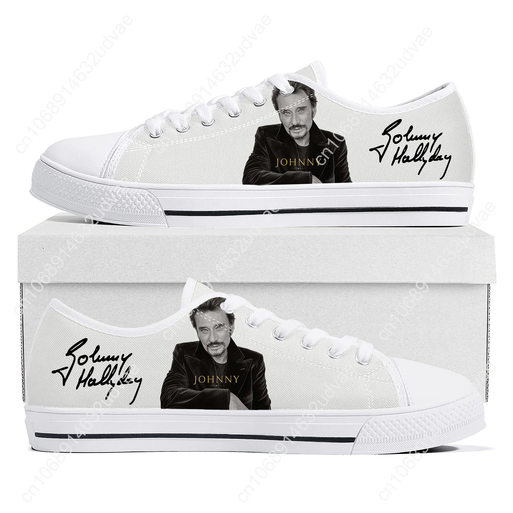 Johnny Hallyday Low Top Shoes Man Woman Teenager Canvas Casual Sneaker Sneakers Couple Footwear Custom Shoe White