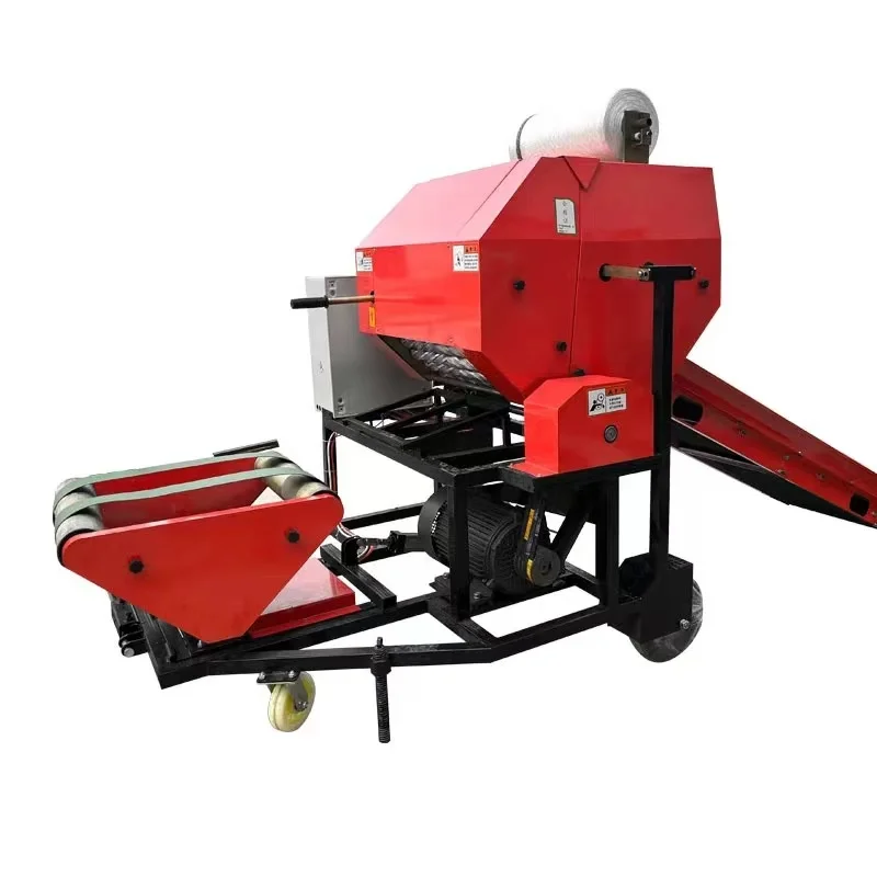 

Newest Fully Automatic Wet Dry Grass Baler Machine Mini Corn Silage Pine Straw Round Baler For Sale Silage Baling Machine