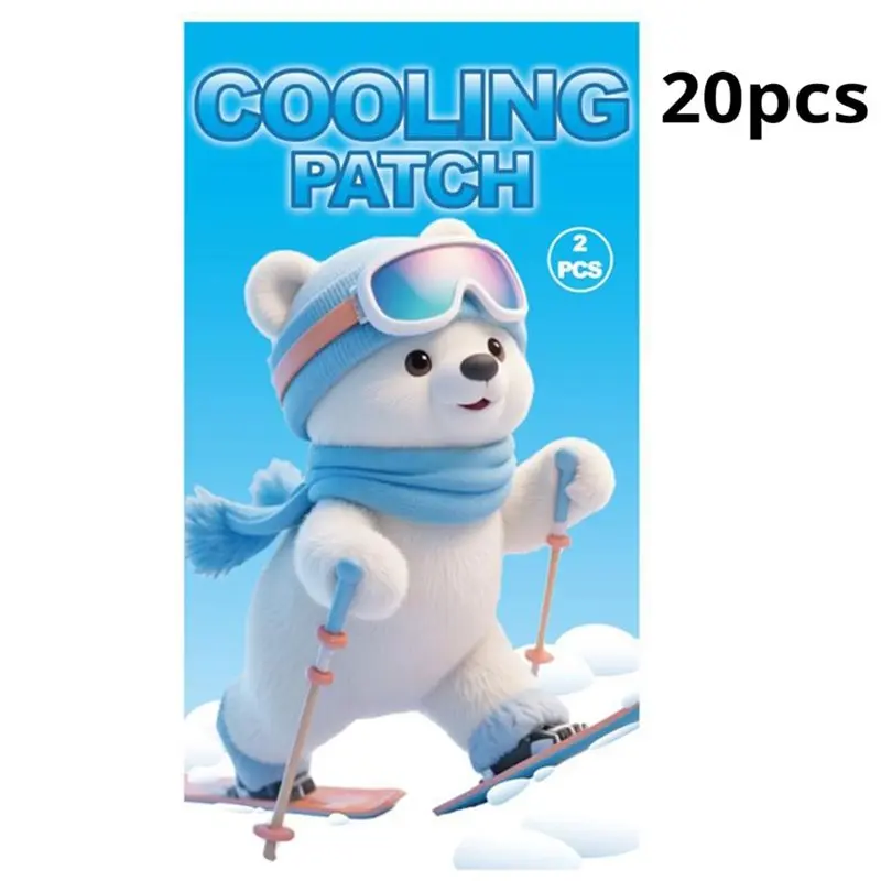 Skin-Friendly Cooling Patches-20-Pack, Long-Lasting Cold-Compression Sheets For Summer Heat Relief