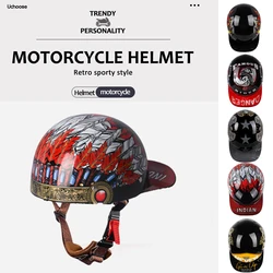 Dla dorosłych otwarta twarz lato Retro motocykl Vintage pół kask bejsbolówka kaski dzieci jazda Motocross mężczyźni kobiety